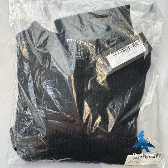 1106 NWT PrettyLittleThing Soft Rib Flared Sleeve Top - Size 0 - Black - Picture 6 of 11